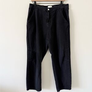 Bohme High Waisted Barrel Jeans in Washed Black Size XL